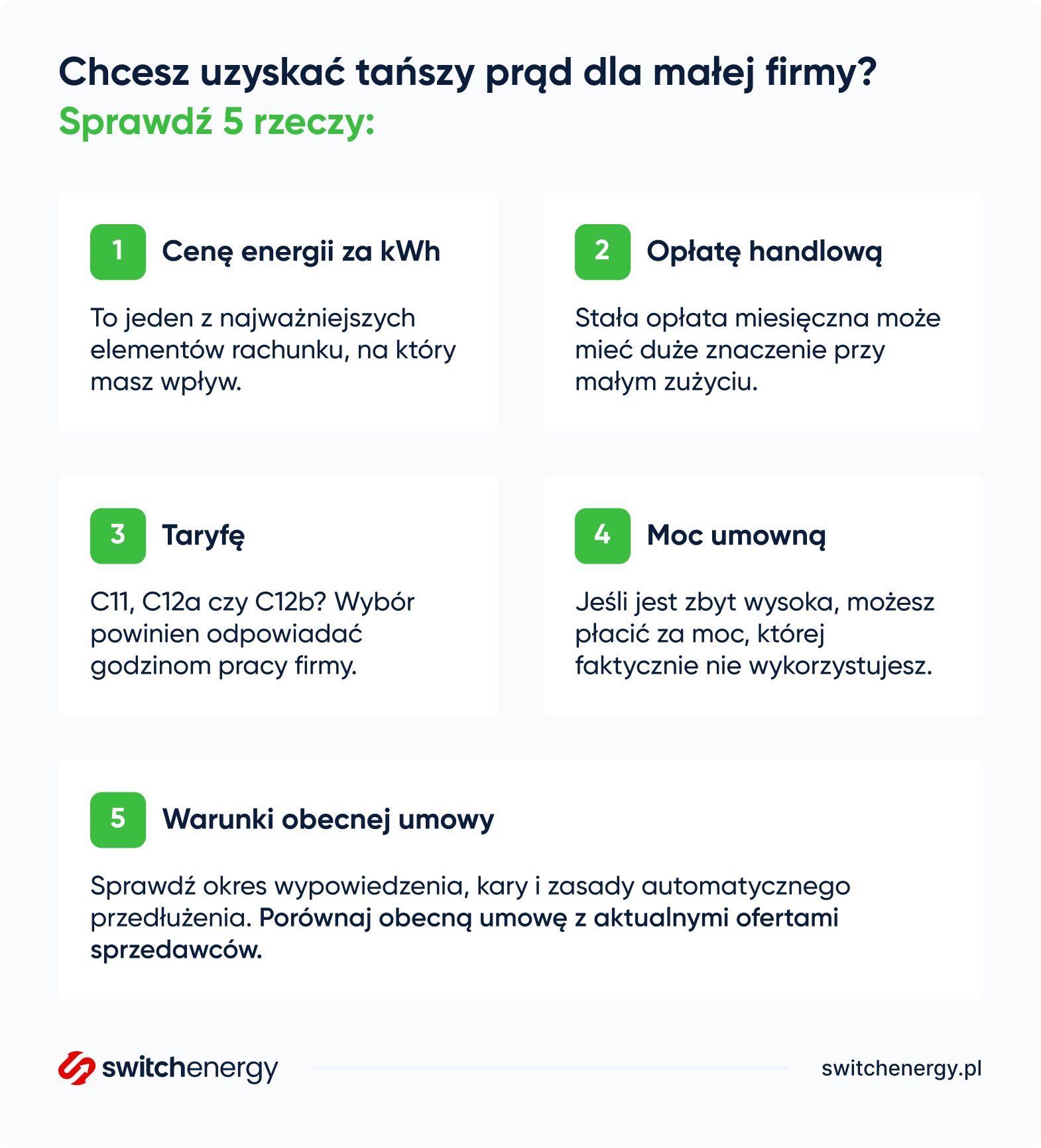 jak uzyskać tańszy prąd dla małej firmy?